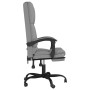 Silla de oficina reclinable con masaje de tela gris claro
