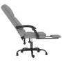 Silla de oficina reclinable con masaje de tela gris claro