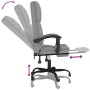 Silla de oficina reclinable con masaje de tela gris claro