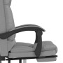 Silla de oficina reclinable con masaje de tela gris claro