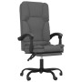 Silla de oficina reclinable con masaje de tela gris oscuro