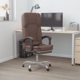 Silla de oficina reclinable masaje cuero sintético marrón en Sillas de oficina | Comprar online en Foro24
