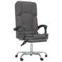 Silla de oficina reclinable masaje cuero sintético gris