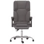Silla de oficina reclinable masaje cuero sintético gris