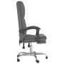 Silla de oficina reclinable masaje cuero sintético gris