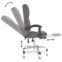 Silla de oficina reclinable masaje cuero sintético gris