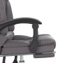 Silla de oficina reclinable masaje cuero sintético gris