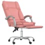 Silla de oficina reclinable masaje cuero sintético rosa