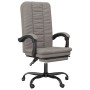 Silla de oficina reclinable de tela gris taupé