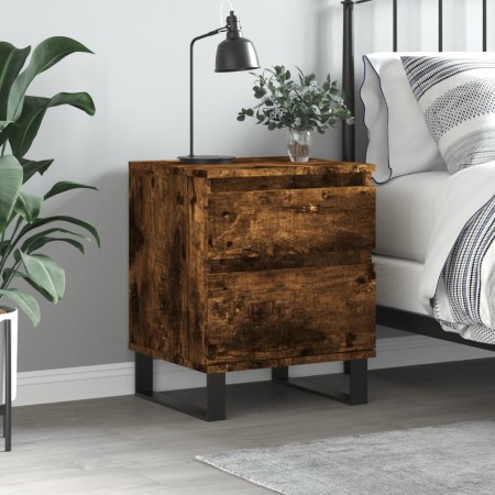 Nachttisch aus geräucherter Eichenholz-Engineering 40x35x50 cm von vidaXL, Nachttische - Ref: Foro24-830694, Preis: 46,55 €, ...