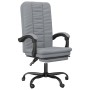 Silla de oficina reclinable de tela gris claro