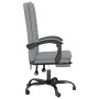 Silla de oficina reclinable de tela gris claro