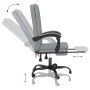 Silla de oficina reclinable de tela gris claro