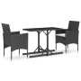 Juego de comedor para jardín 3 piezas negro de vidaXL, Conjuntos de jardín - Ref: Foro24-3072433, Precio: 190,61 €, Descuento: %