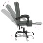 Silla de oficina reclinable de tela gris oscuro