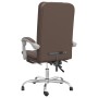 Silla de oficina reclinable cuero sintético marrón