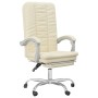 Silla de oficina reclinable cuero sintético crema