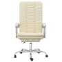 Silla de oficina reclinable cuero sintético crema