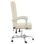 Silla de oficina reclinable cuero sintético crema