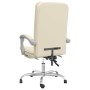 Silla de oficina reclinable cuero sintético crema