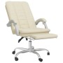 Silla de oficina reclinable cuero sintético crema