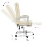 Silla de oficina reclinable cuero sintético crema