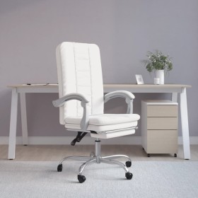 Silla de oficina reclinable cuero sintético blanco