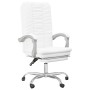 Silla de oficina reclinable cuero sintético blanco