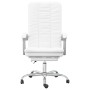 Silla de oficina reclinable cuero sintético blanco