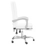 Silla de oficina reclinable cuero sintético blanco