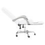 Silla de oficina reclinable cuero sintético blanco