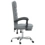 Silla de oficina reclinable con masaje de tela gris claro