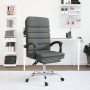 Silla de oficina reclinable con masaje de tela gris oscuro