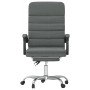 Silla de oficina reclinable con masaje de tela gris oscuro