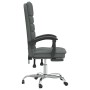 Silla de oficina reclinable con masaje de tela gris oscuro