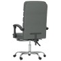 Silla de oficina reclinable con masaje de tela gris oscuro