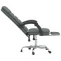 Silla de oficina reclinable con masaje de tela gris oscuro