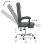 Silla de oficina reclinable con masaje de tela gris oscuro