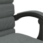 Silla de oficina reclinable con masaje de tela gris oscuro