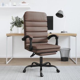 Silla de oficina reclinable masaje cuero sintético marrón en Sillas de oficina | Comprar online en Foro24