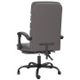 Silla de oficina reclinable masaje cuero sintético gris
