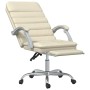 Silla de oficina reclinable masaje cuero sintético color crema