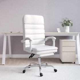 Silla de oficina reclinable masaje cuero sintético blanco en Sillas de oficina | Comprar online en Foro24