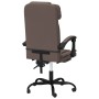 Silla de oficina reclinable cuero sintético marrón