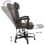 Silla de oficina reclinable cuero sintético marrón