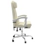 Silla de oficina reclinable cuero sintético crema