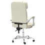 Silla de oficina reclinable cuero sintético crema
