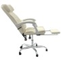 Silla de oficina reclinable cuero sintético crema
