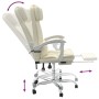 Silla de oficina reclinable cuero sintético crema