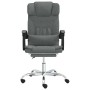 Silla de oficina reclinable con masaje de tela gris oscuro